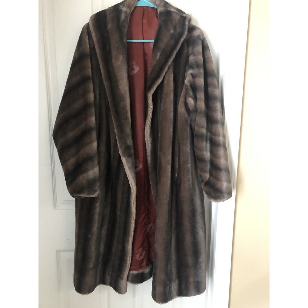Vintage 50s Sovereign Faux Fur Striped Coat